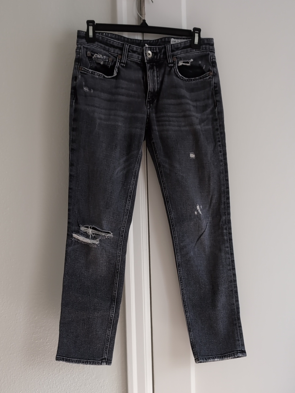 Women's Rag & Bone Distressed Black Washed Jeans